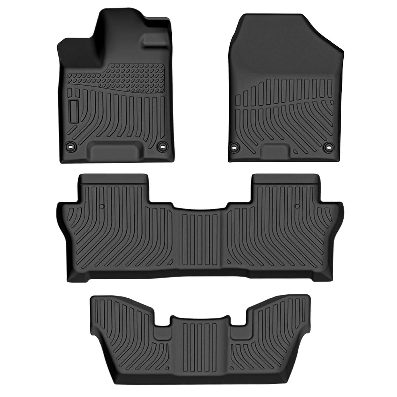 For Honda Pilot 2016-2022 Floor Mats, 1st & 2nd Row Liner Set, Custom Fit TPE All Weather Car Liners