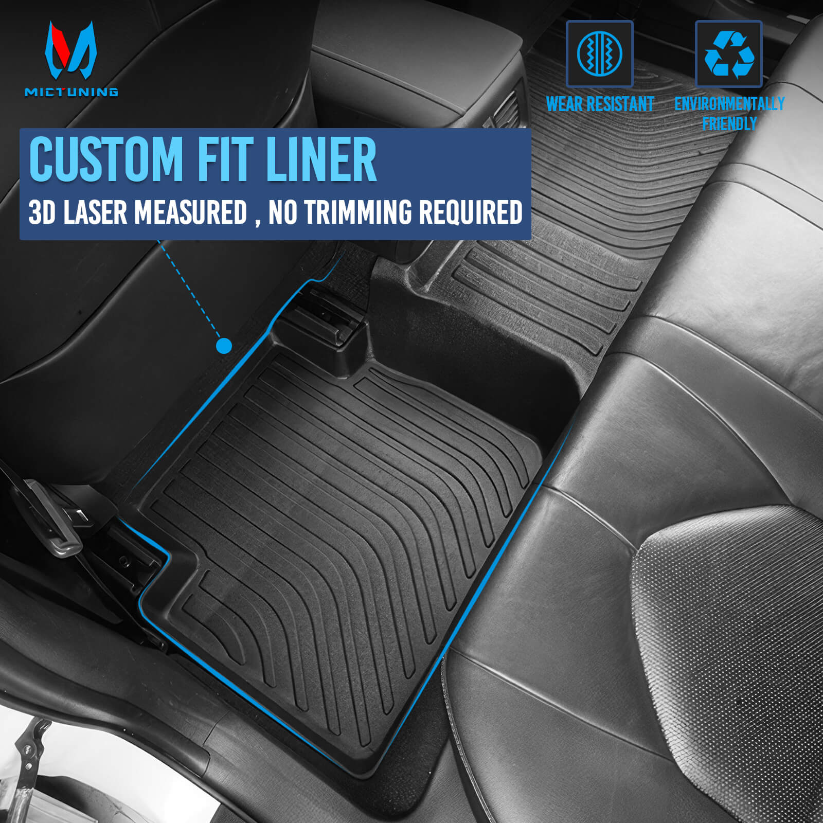 For Honda CR-V G5 2017-2022 Floor Mats, 1st & 2nd Row Liner Set Custom Fit, Custom Fit TPE All Weather Car Liners