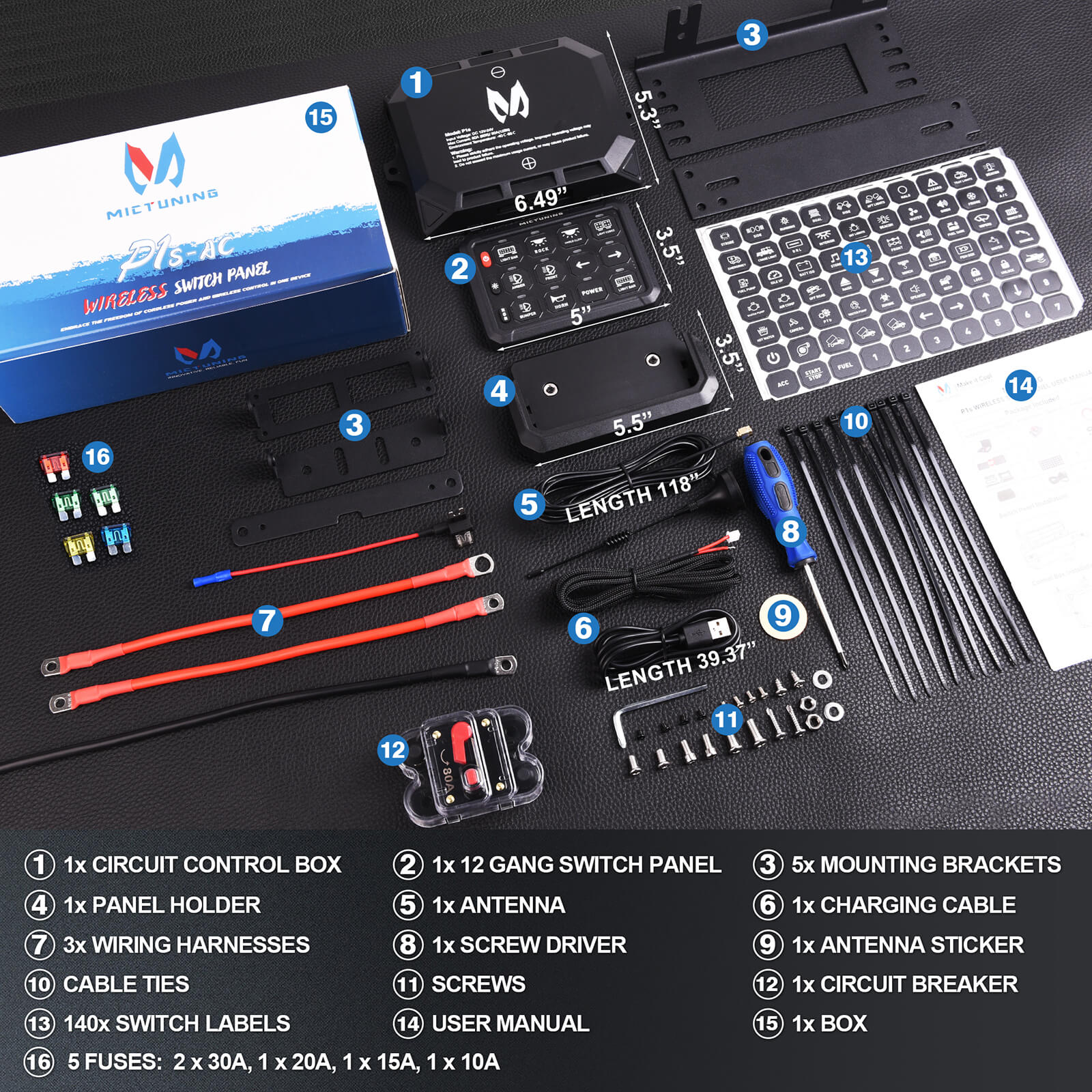 Wireless RGB Switch Panel P1s-AC Bundle with V1 RGB+IC Chasing Color Wheel Ring Lights Kit