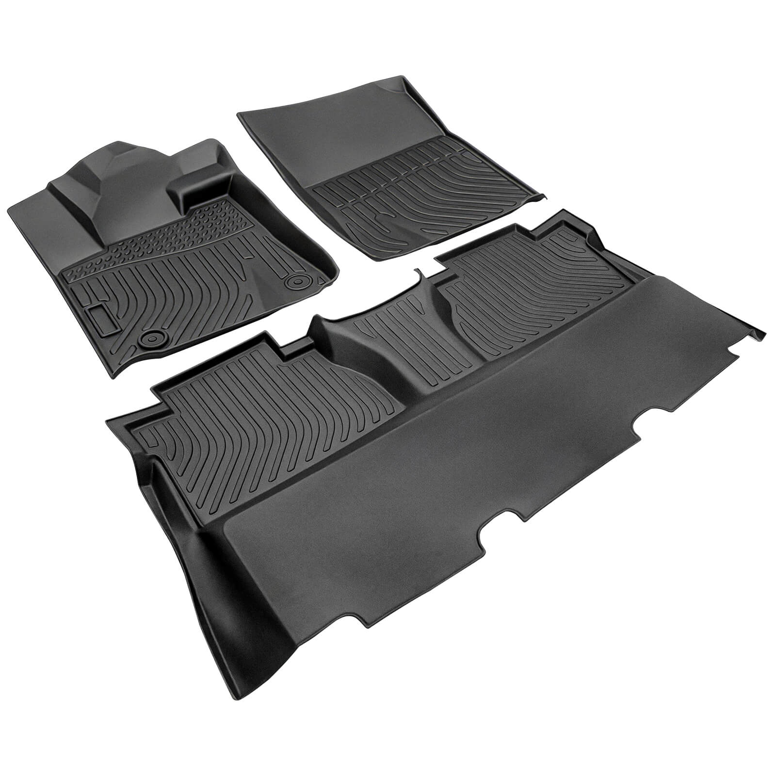 For Toyota Tundra 2014-2021 CrewMax Cab Floor Mats, 1st & 2nd Row Car Mats, Custom Fit TPE All Weather Car Liners