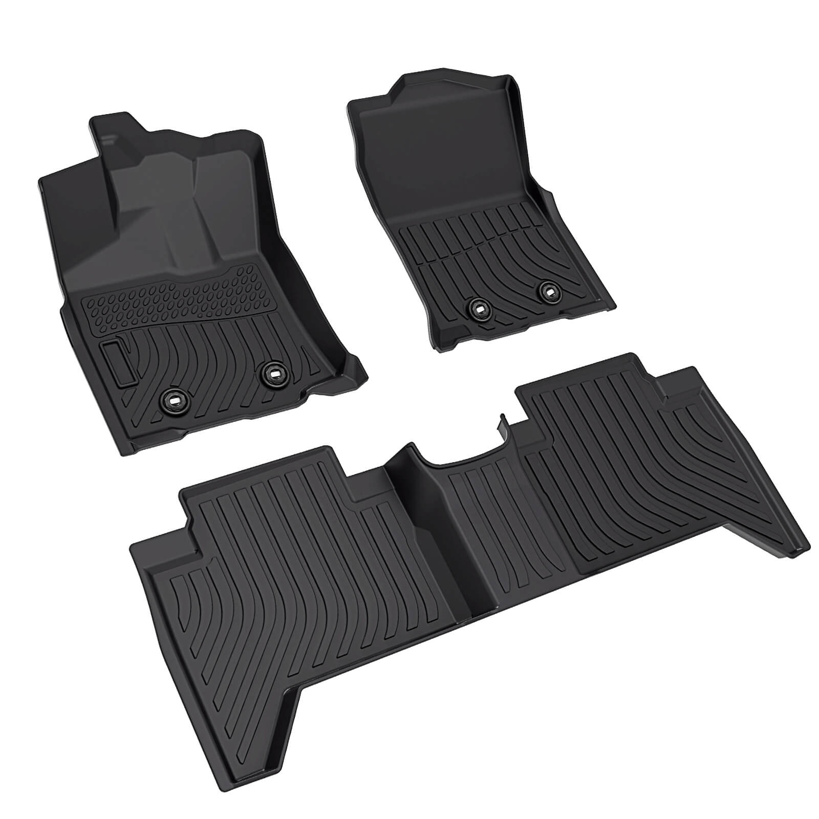 For Toyota Tacoma 2018-2023 Double Cab Floor Mats, 1st & 2nd Row Liner Set, Custom Fit TPE All Weather Car Liners