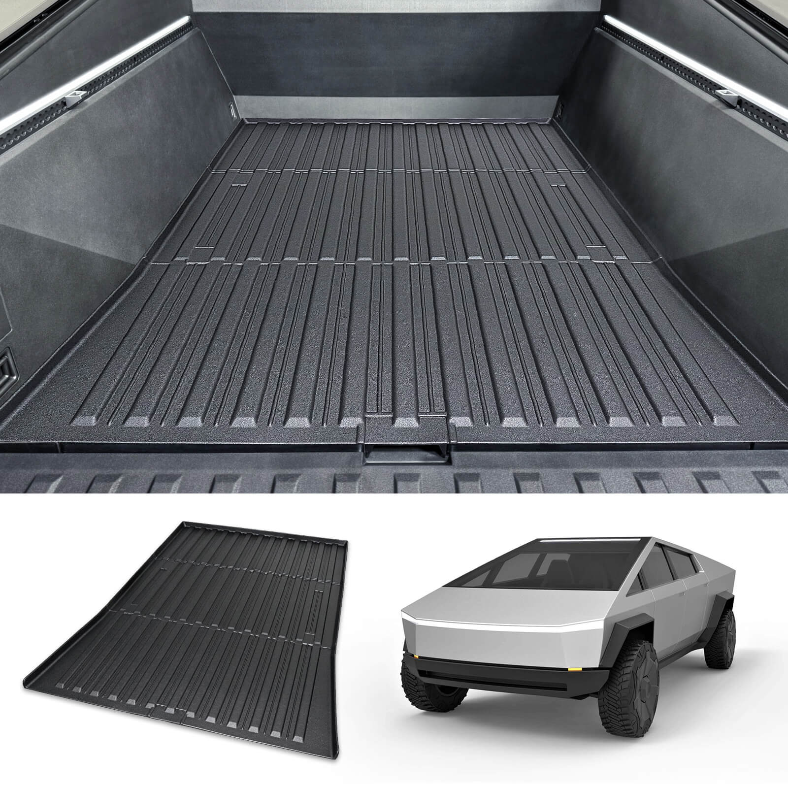 Fit for 2023 2024 Tesla Cybertruck Truck Bed Mat, Custom TPE Heavy Duty Pickup Car Bed Cargo Mat