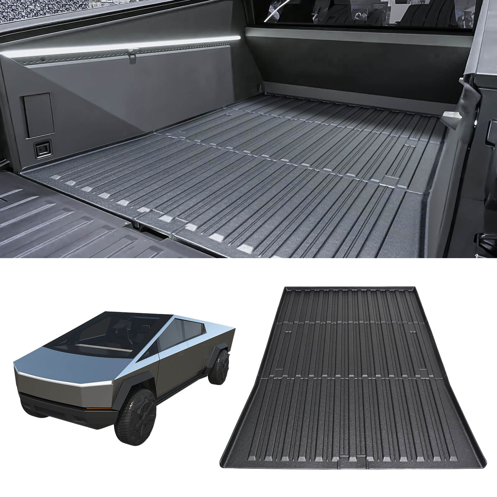 Fit for 2023 2024 Tesla Cybertruck Truck Bed Mat, Custom TPE Heavy Duty Pickup Car Bed Cargo Mat