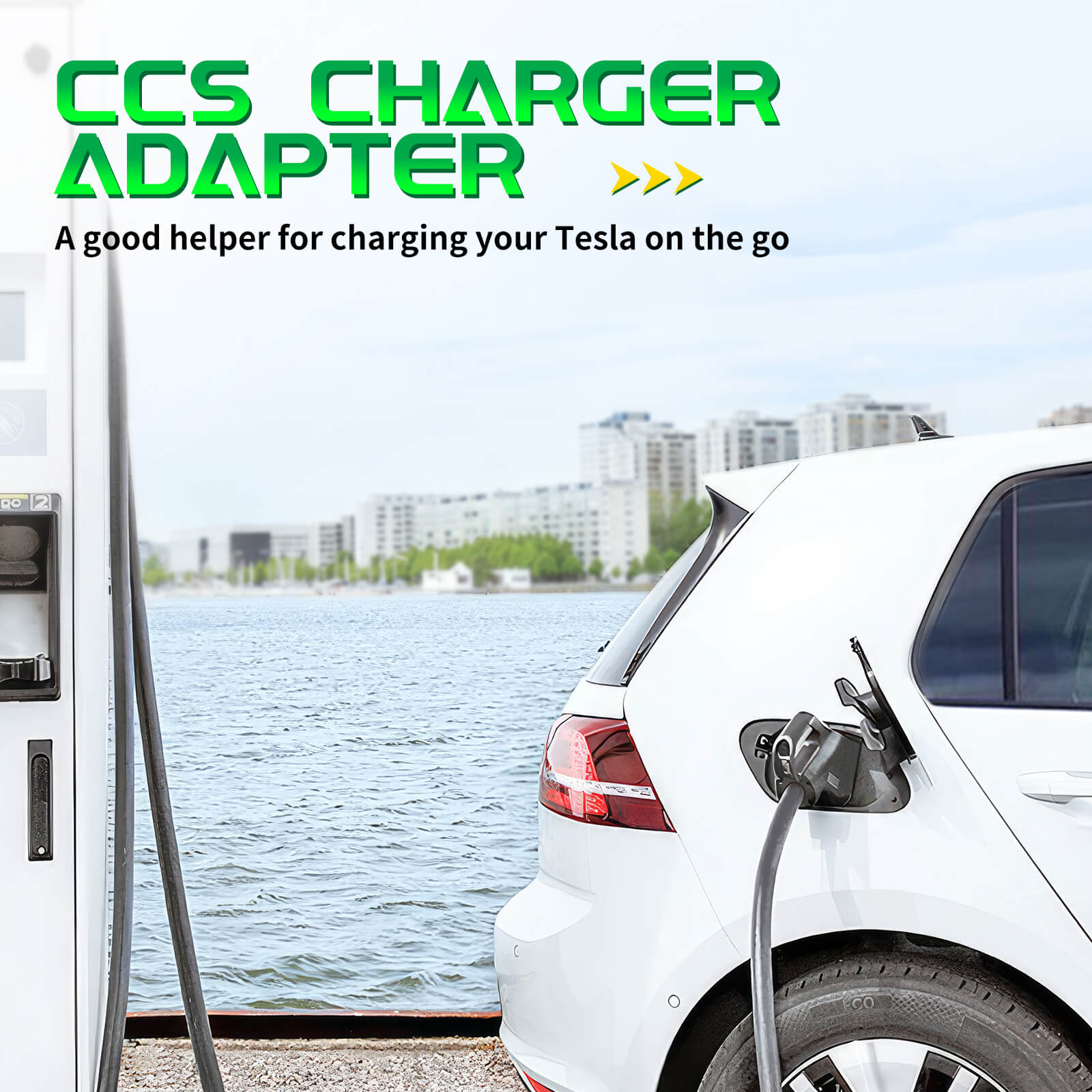 CCS Charger Adapter Compatible with Tesla Model 3,Y, S and X - 250KW DC Fast Charging