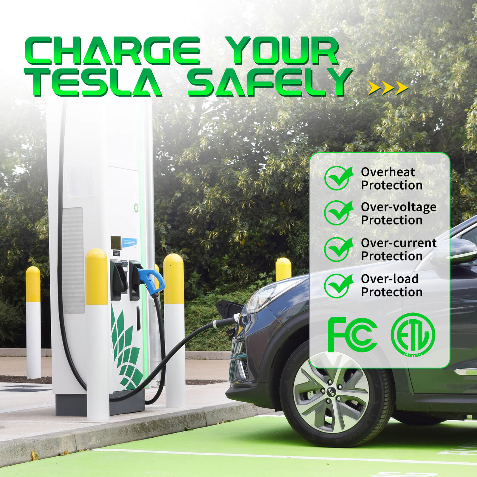 CCS Charger Adapter Compatible with Tesla Model 3,Y, S and X - 250KW DC Fast Charging