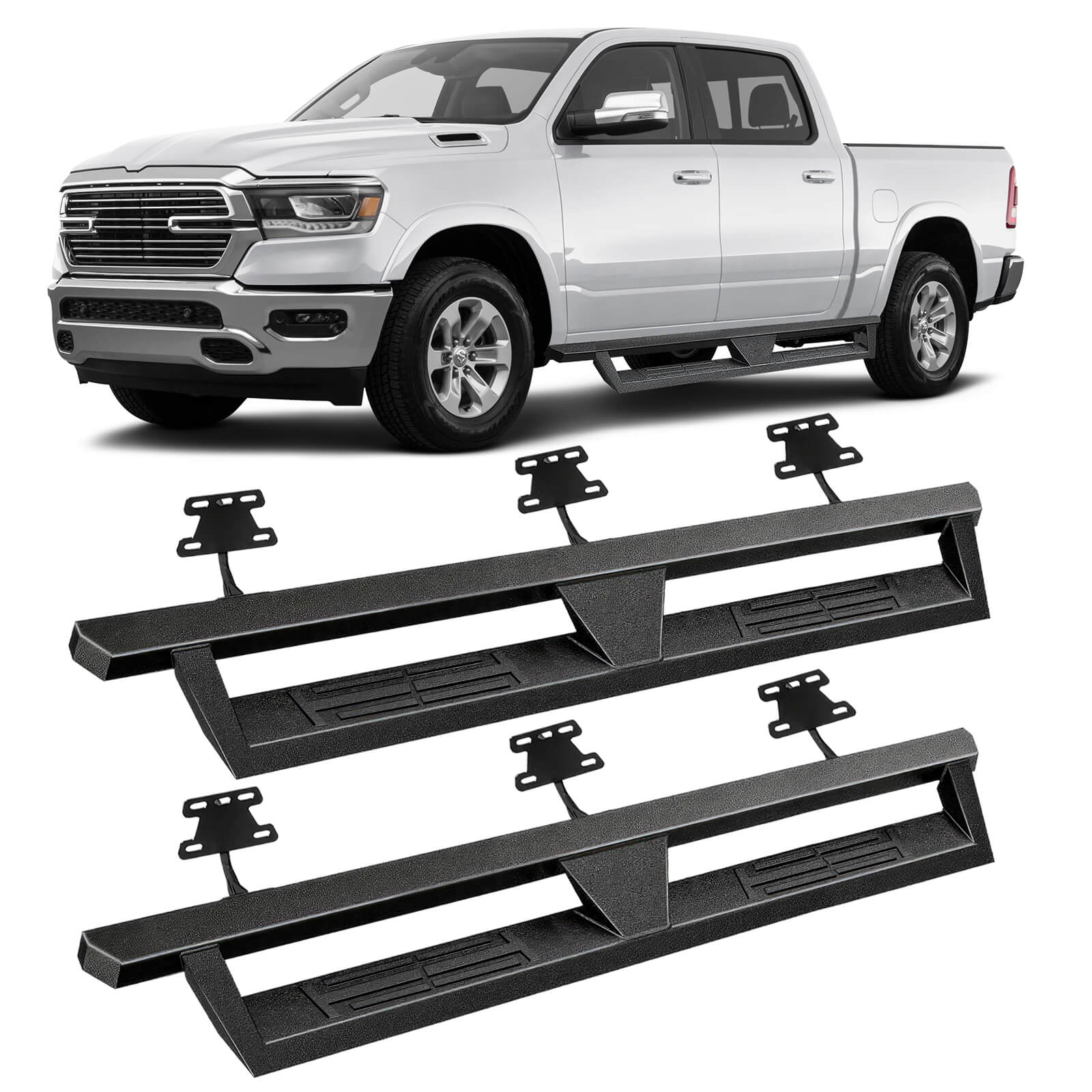 2019-2023 Dodge Ram 1500 Quad Cab/Extended Cab New Body Style Side Running Boards, Heavy-Duty Side Steps