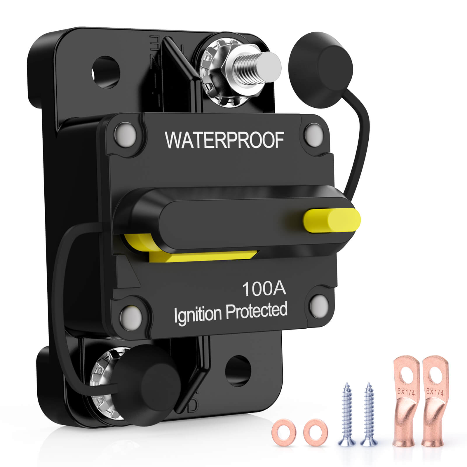 60/80/100/200 Amp Circuit Breaker with Manual Reset Switch, Waterproof Protective Cover