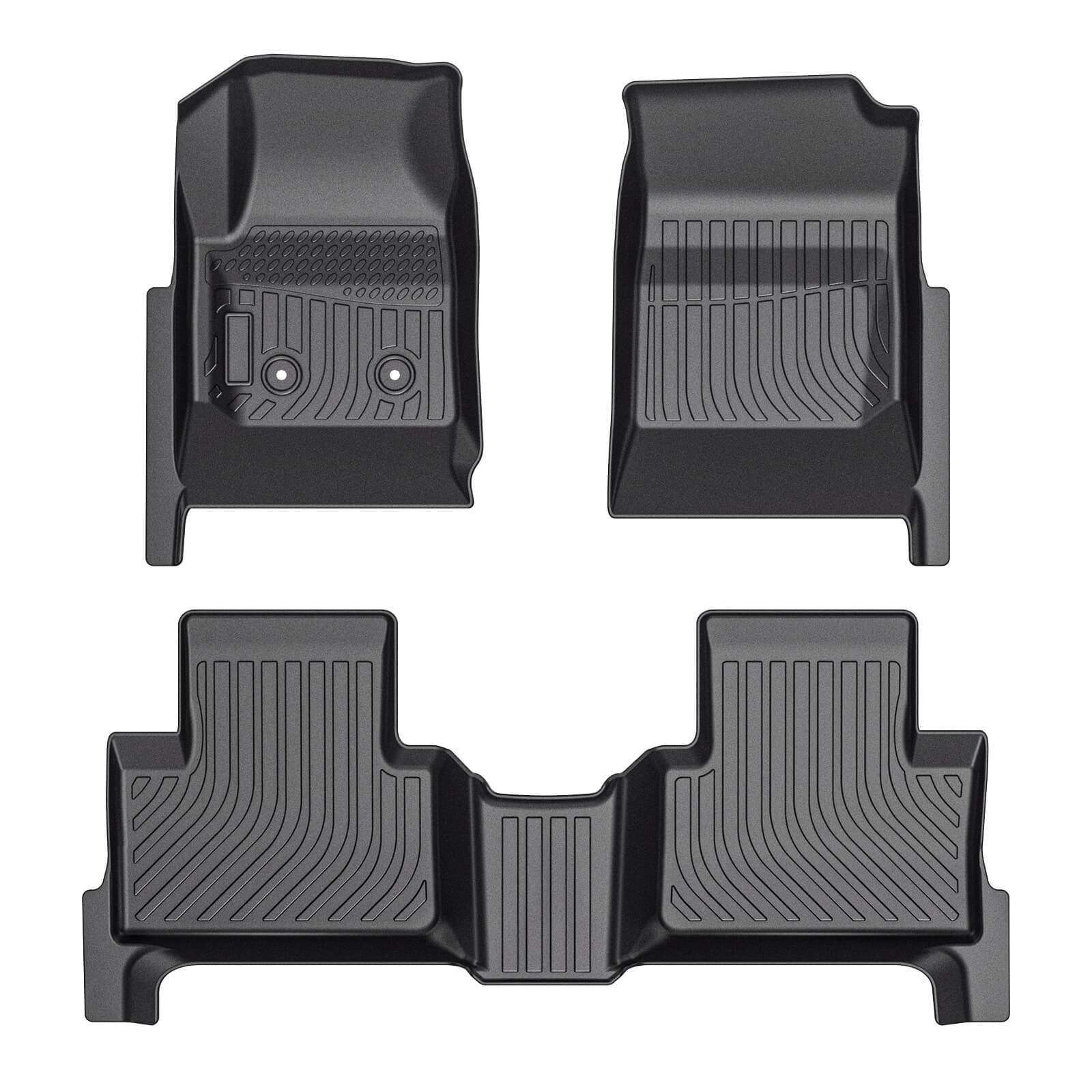 For Chevy Chevrolet Colorado Crew Cab 2015-2022 Floor Mats, 1st & 2nd Row Liner Set, Custom Fit TPE All Weather Car Liners