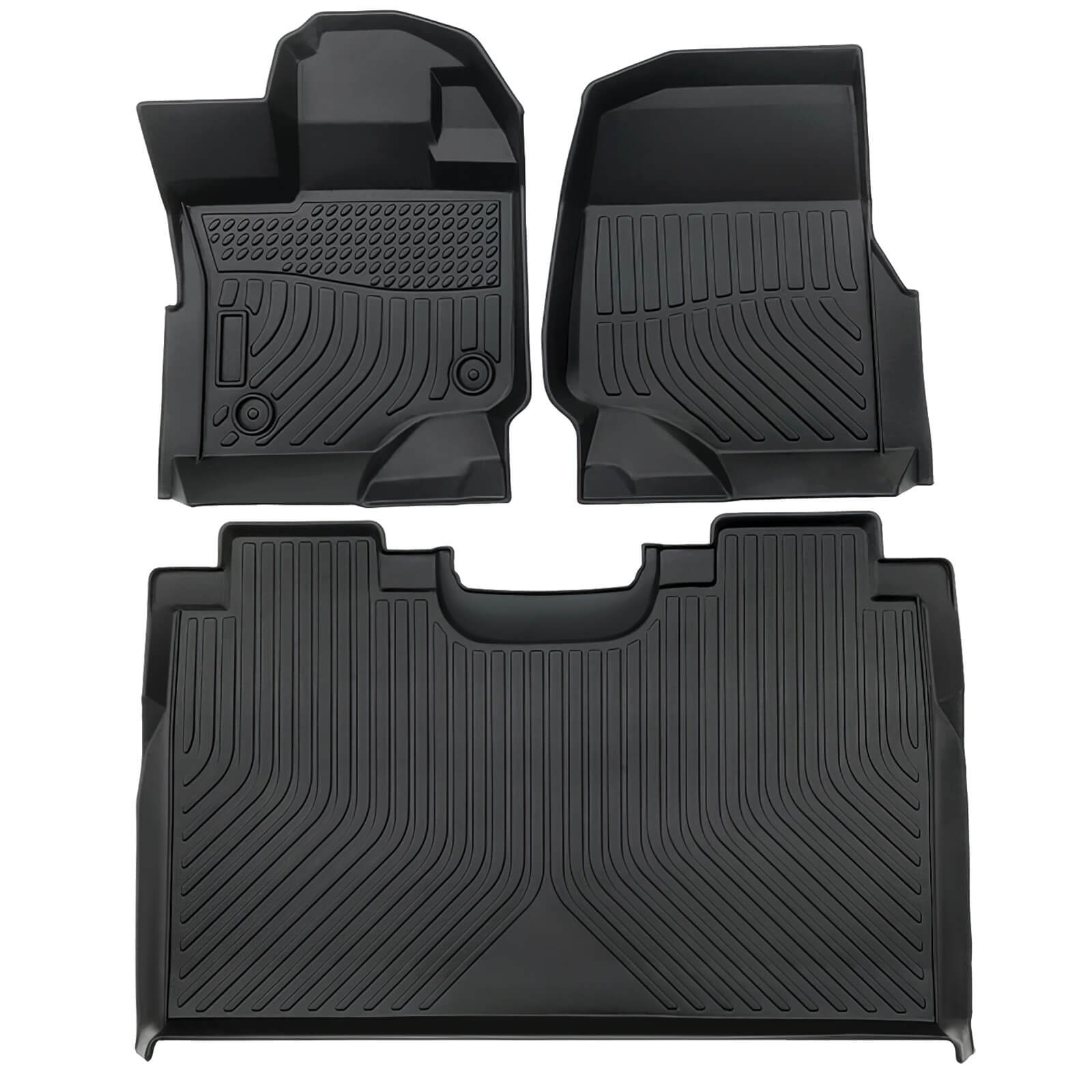 For Ford F-150 SuperCrew Cab 2015-2022 Floor Mats, 1st & 2nd Row Liner Set, Custom Fit TPE All Weather Car Liners