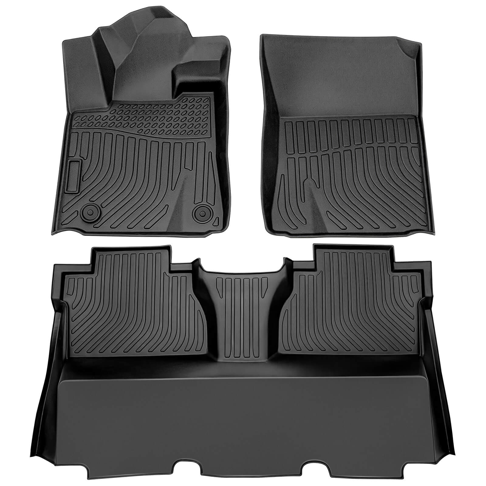 For Toyota Tundra 2014-2021 CrewMax Cab Floor Mats, 1st & 2nd Row Car Mats, Custom Fit TPE All Weather Car Liners