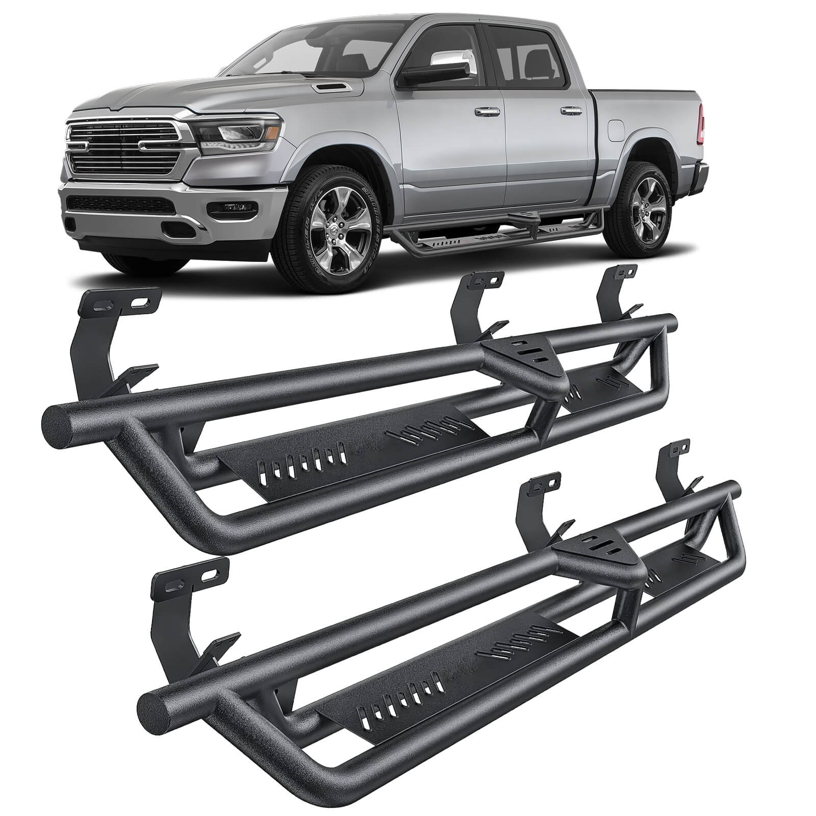 2009-2018 Dodge RAM 1500, 2019-2023 1500 Classic Quad Cab Side Running Boards, Heavy-Duty Side Steps