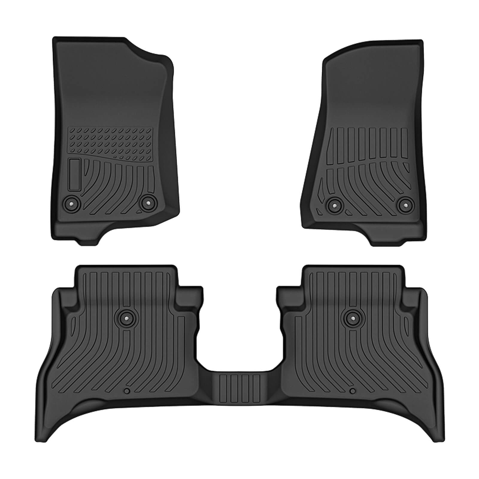 For Jeep Wrangler 4XE Hybrid 2021-2023 Floor Mats, 1st & 2nd Row Liner Set, Custom Fit TPE All Weather Car Liners