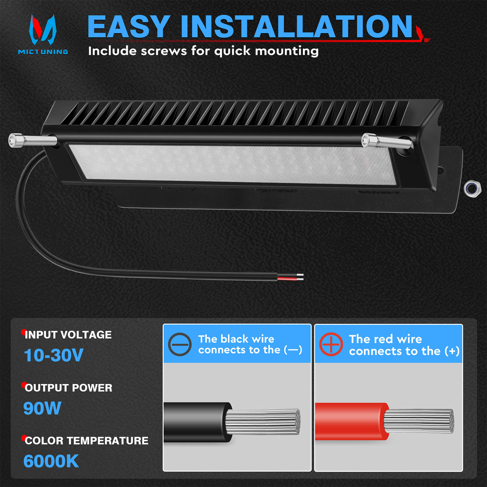 Upgraded 1pc RV Porch Light 9"/13" 54W LED Exterior Utility Awning Light 2000LM 6000K, Aluminum Housing IP67 Waterproof