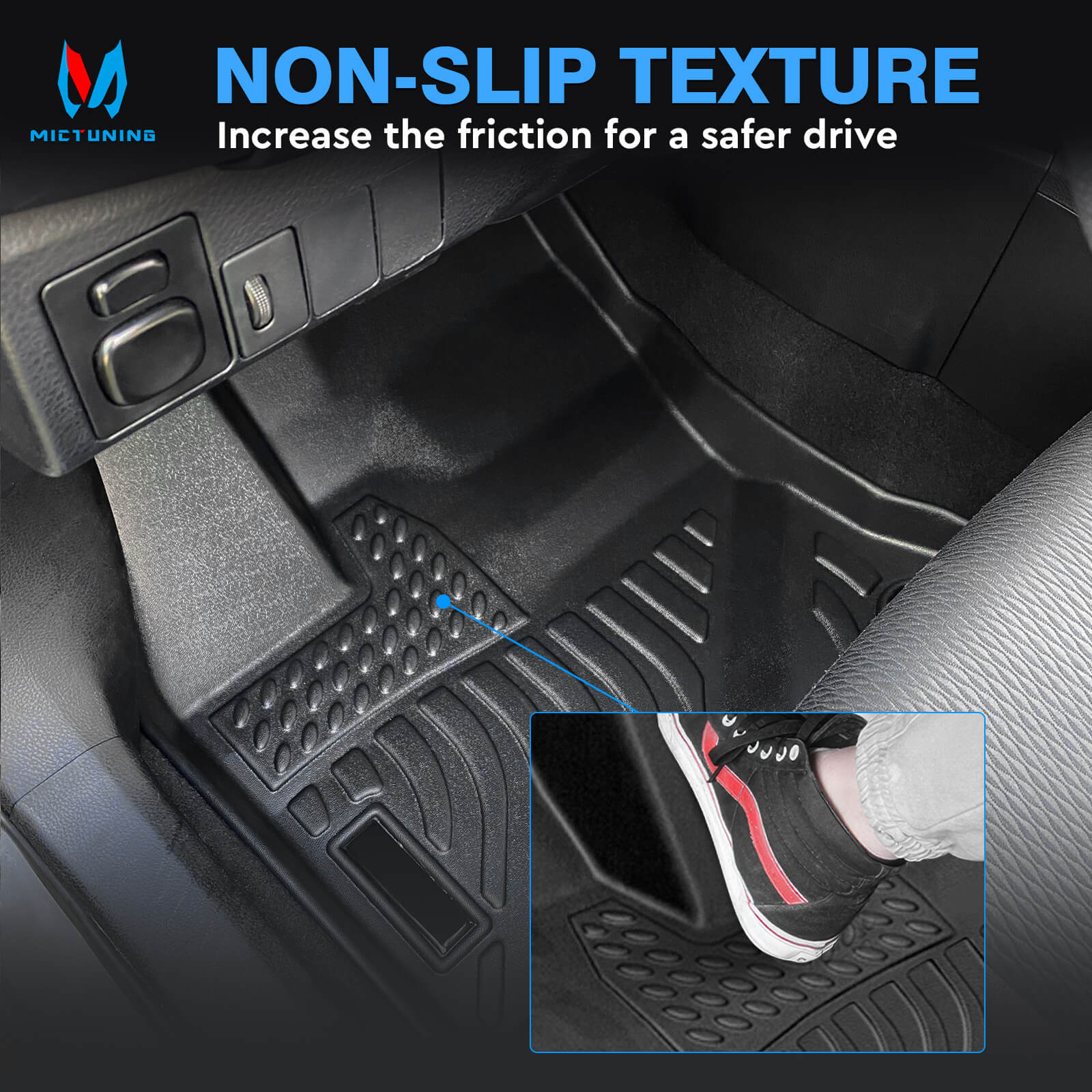 For Toyota Corolla 2014-2019 with AT Floor Mats, 1st & 2nd Row Liner Set, Custom Fit TPE All Weather Car Liners