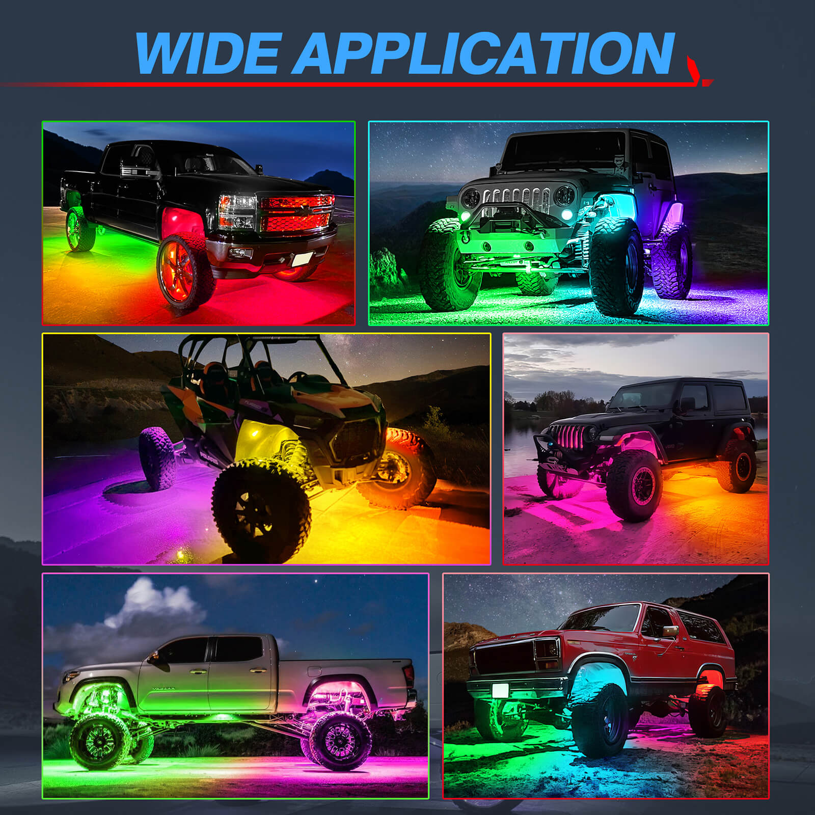 Y1 RGB+IC Dream Color LED Rock Lights Kit, 8-24 Pods Underglow Lights for Trucks with Chasing Effect