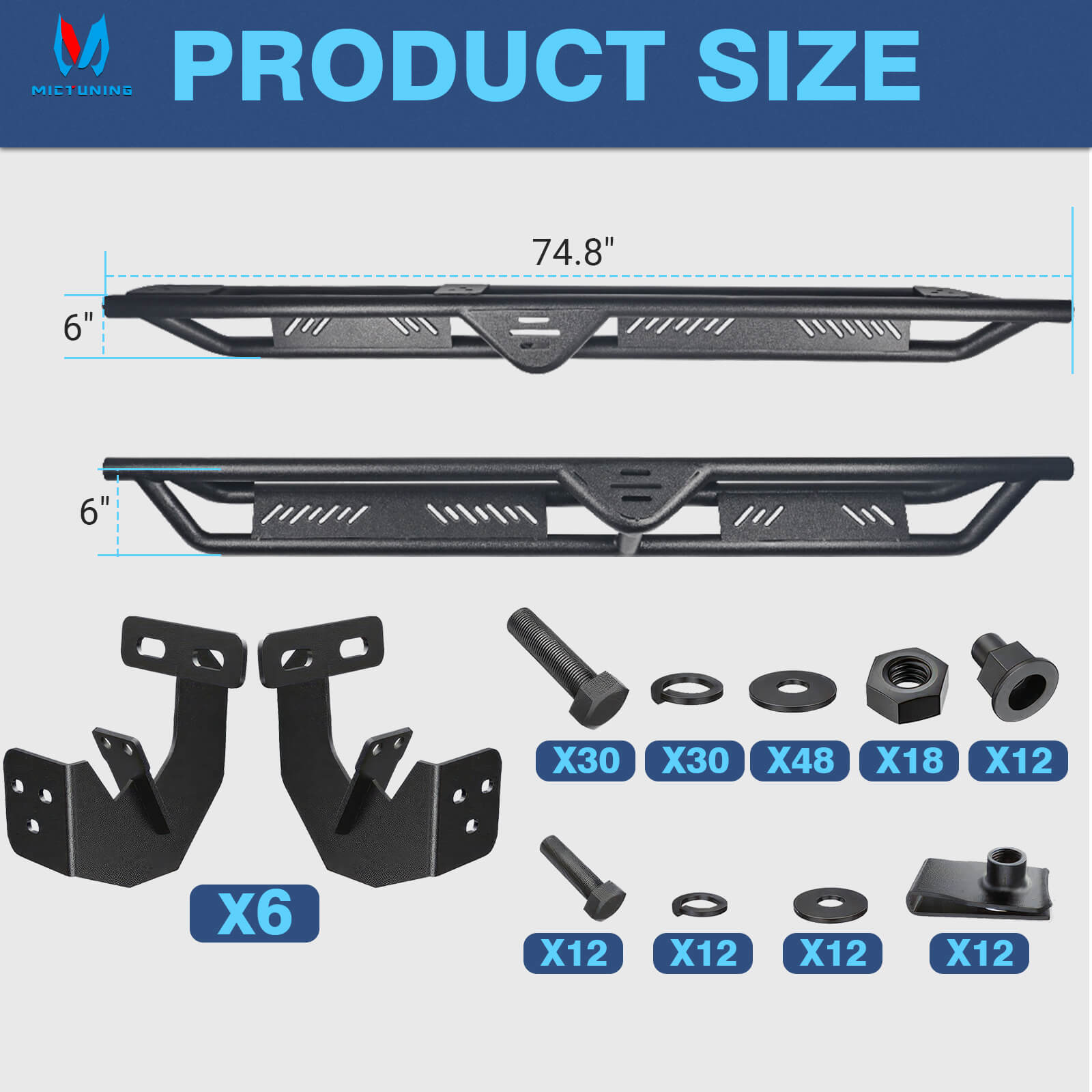 2009-2018 Dodge RAM 1500, 2019-2023 1500 Classic Quad Cab Side Running Boards, Heavy-Duty Side Steps