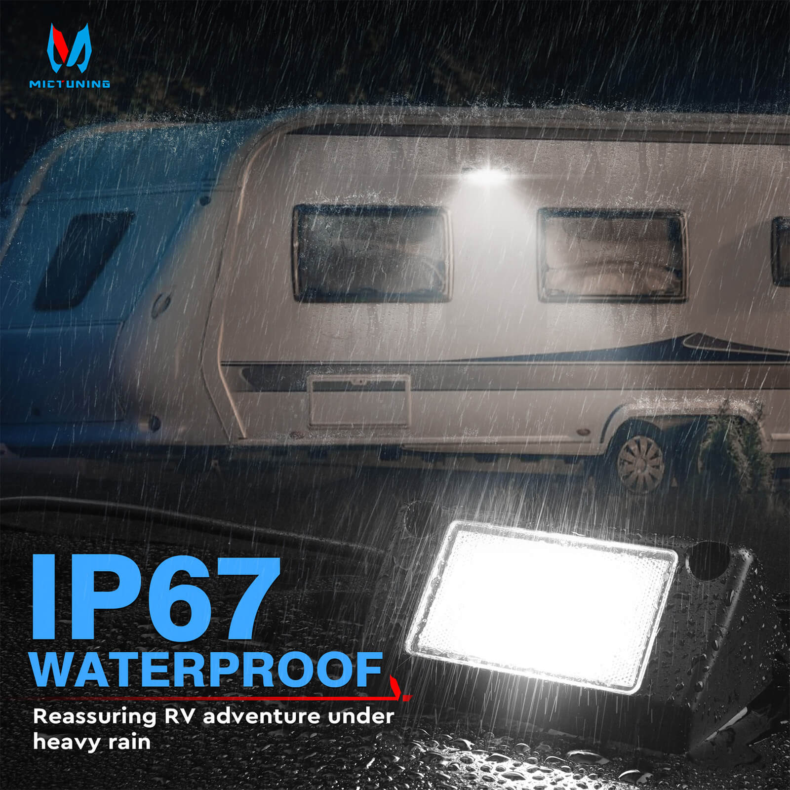 Upgraded 2pcs RV Porch Lights 5 Inch 45W LED Exterior Utility Awning Light 2000LM 6000K, Aluminum Housing IP67 Waterproof