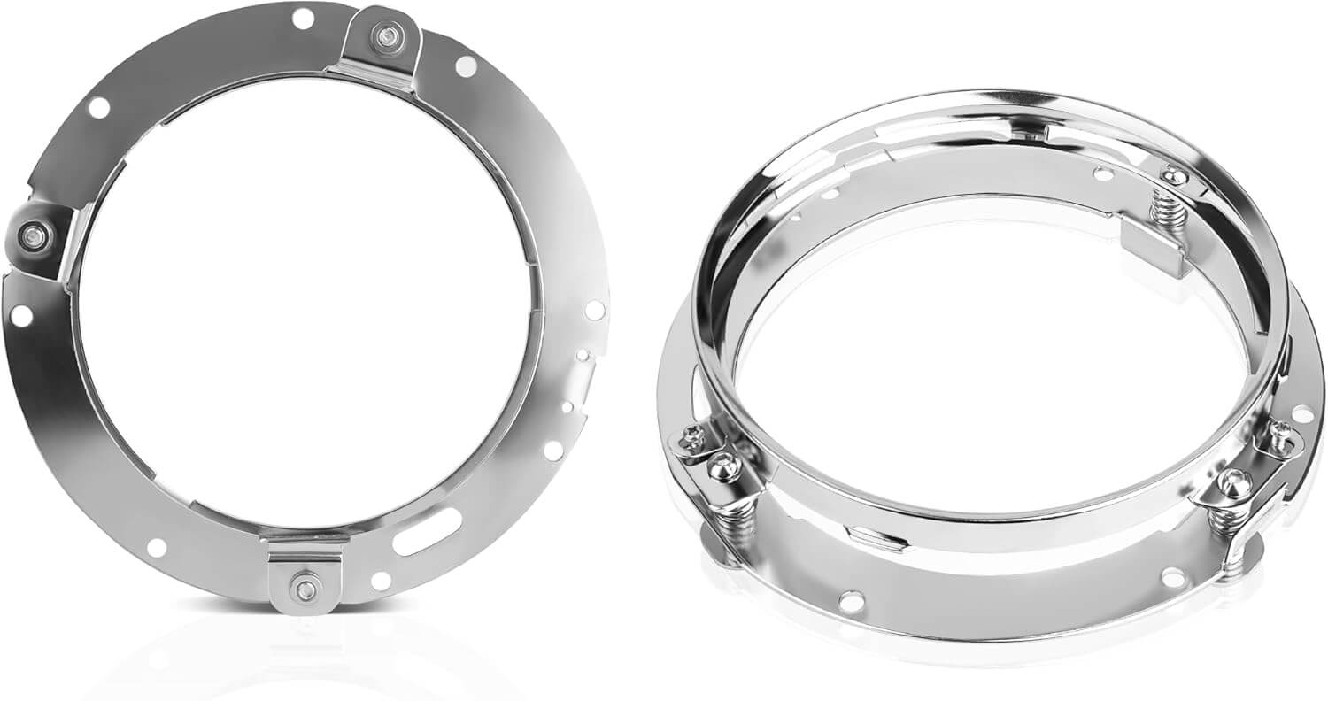 7 Inch Round Headlight Ring Mounting Bracket, Chrome Color 1Pcs