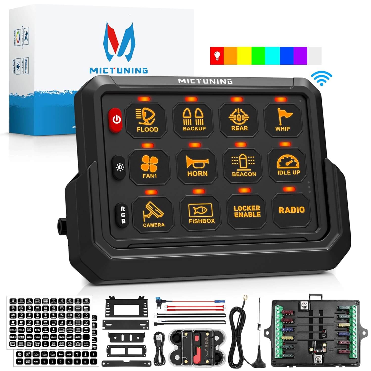 Wireless RGB Switch Panel P1s-AC Bundle with C2 RGBW LED Rock Lights Kit