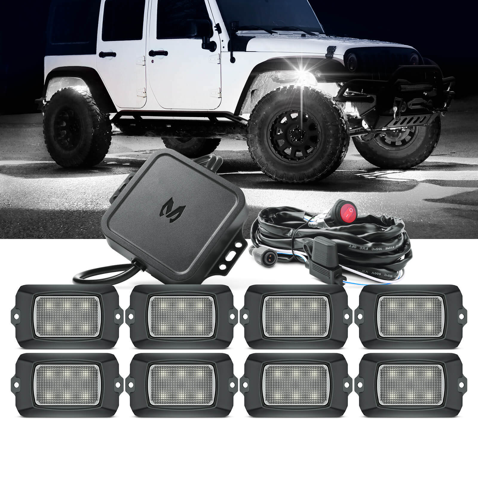 Q1 RGBW LED Rock Lights - 4-16 Pods  Neon LED Light Kit