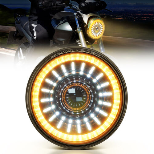 J1 Anti-glare 1000% Brighter 7″ Round Led Headlights with Start-up Gradient Welcome Halo, Motorcycle Headlights, 1 pcs/2 pcs