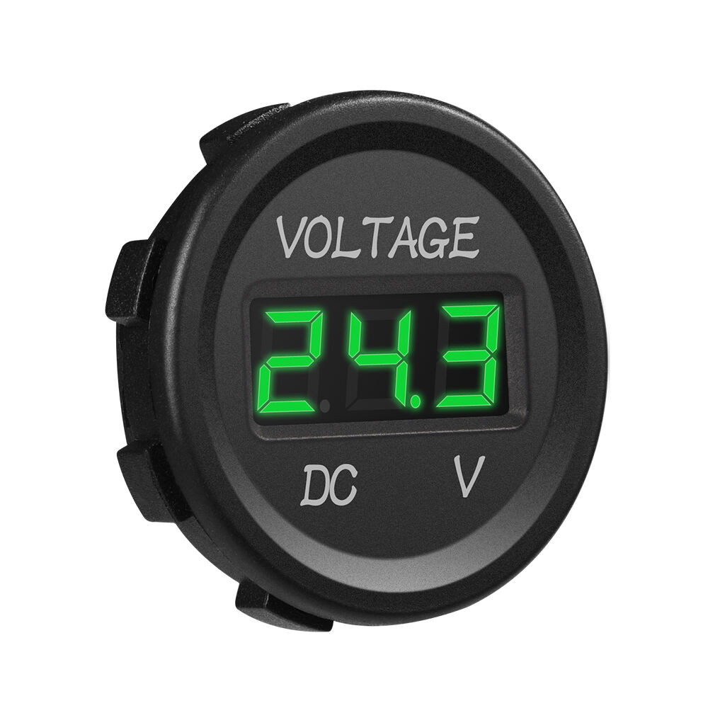 DC 12V 24V Voltmeter Blue Red Green LED Digital Display Car Waterproof