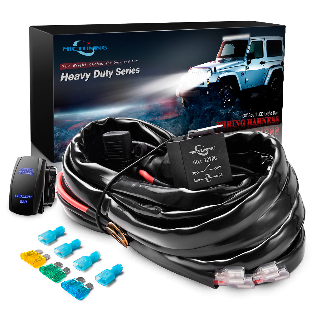 12 Gauge 600W HD+ LED Light Bar Wiring Harness w/60Amp Relay 10 feet