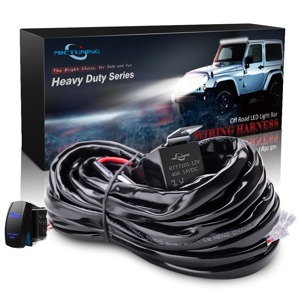 HD 300W 14 AWG LED Light Bar Wiring Harness Rocker Switch Blue Led light bar2 Lead