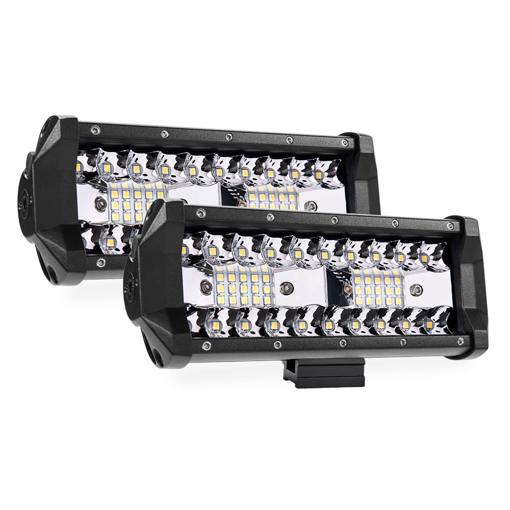 2x 7" LED Light Bar 4000LM Spot Flood Combo Offroad Driving SUV Truck