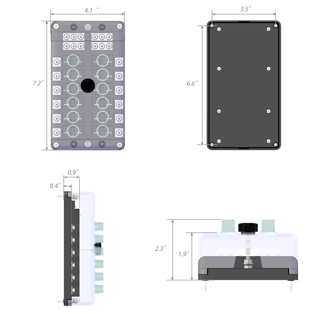 MICTUNING 6/ 12-way Overload Protection Box Holder with Waterproof Metal Nut Cover Circuit Protector for Car Boat SUV ATV UTV