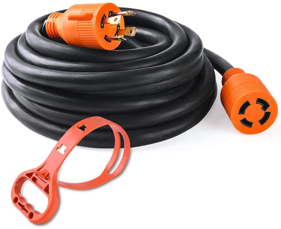 20ft Heavy Duty Generator Cord L14-30 30A 10AWG Gauge Generator Extension Power Cord