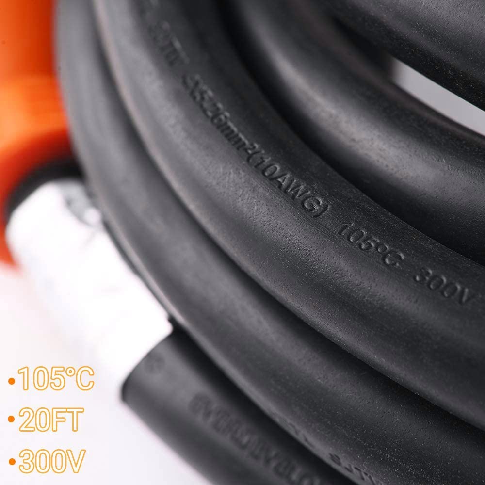 20ft Heavy Duty Generator Cord L14-30 30A 10AWG Gauge Generator Extension Power Cord