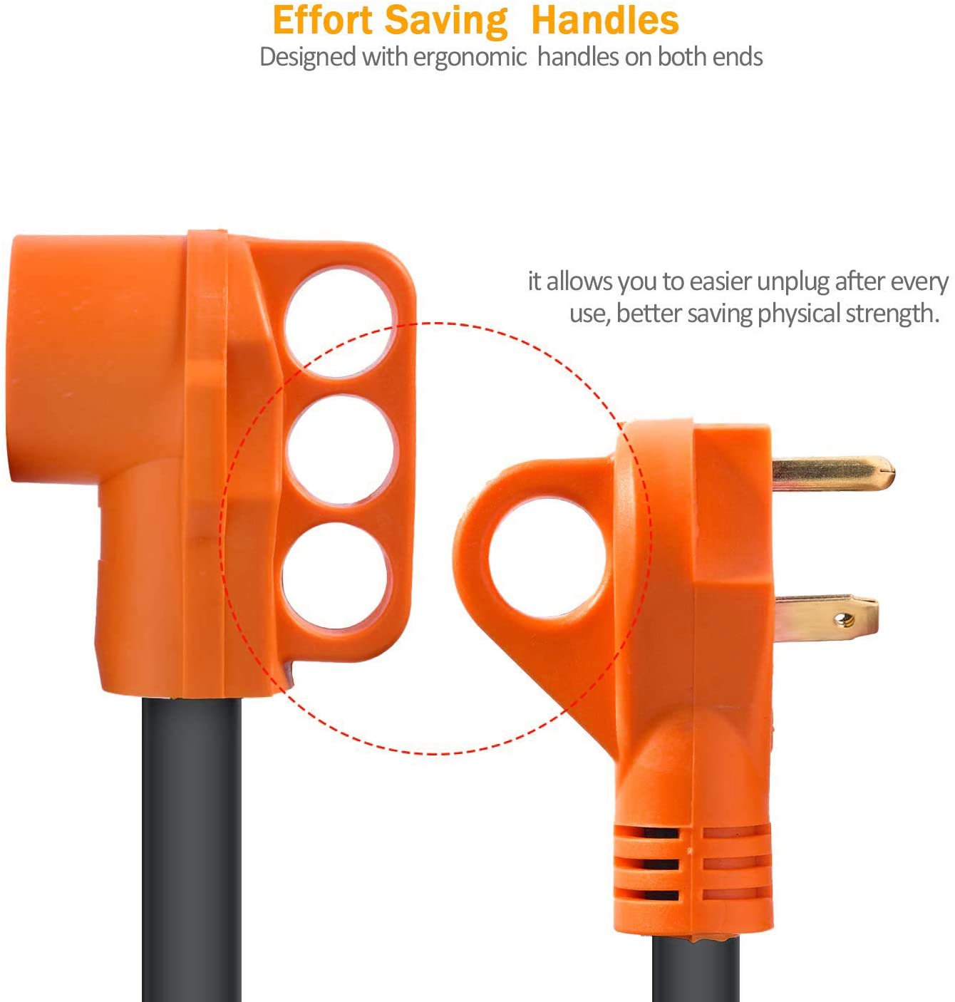 28'' 45 Amp Y Splliter Electrical Adapter 10 Gauge Heavy Duty Cord Cable