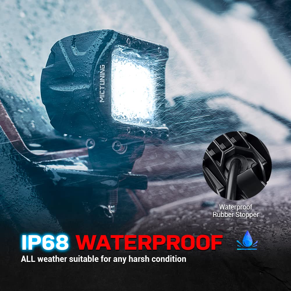 K1 LED Pods 18W Spot Flood Off Road LED Light Bar 1620lm with Iceblue Marker Light 2Pcs 4 Inch