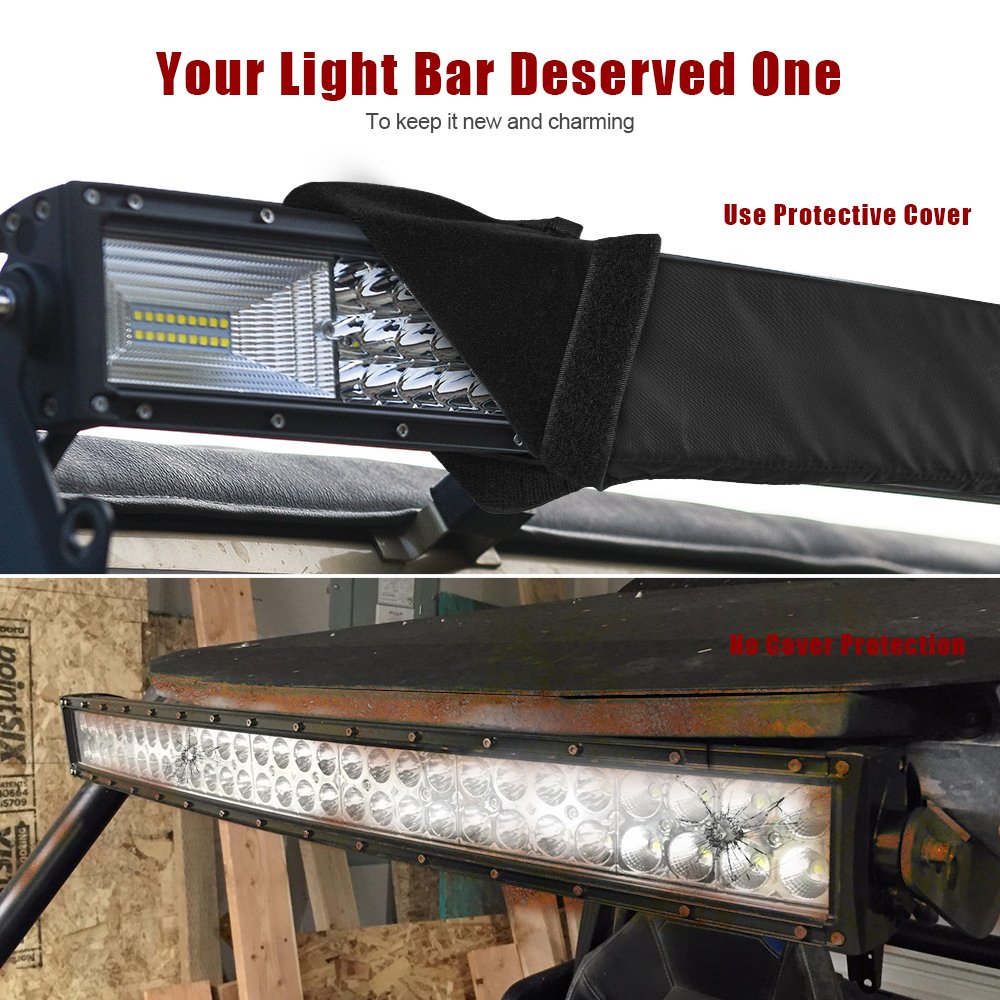 LED Light Bar Cover Straight Curved Weatherproof Protective Sleeve For 22"-52"