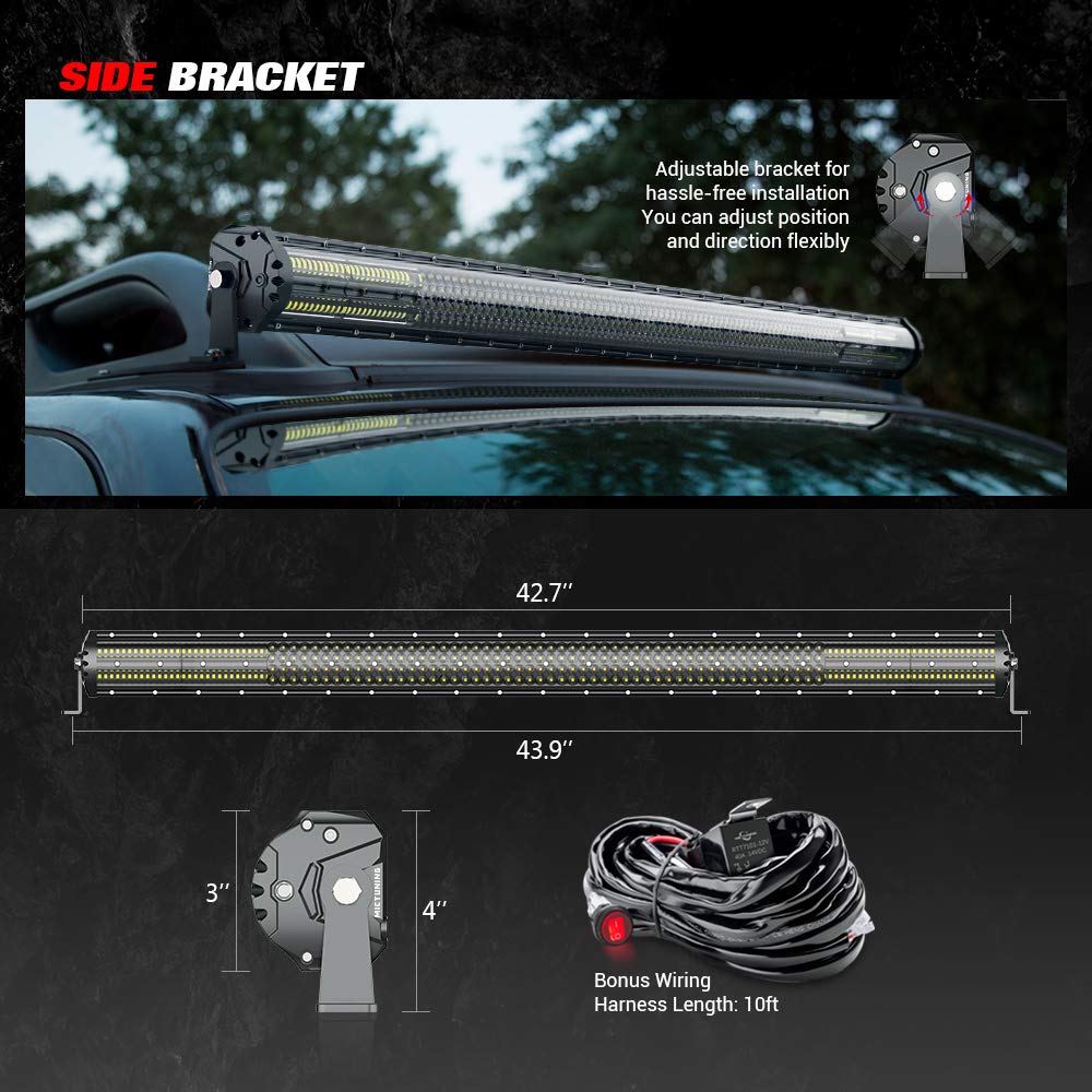 M2 42 Inch LED Light Bar 320w Quad Row Off Road Lights 22420lm