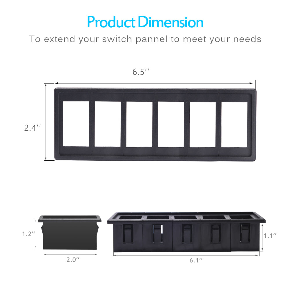 6P Gang Waterproof Laser Rocker Switch Panel Mounting Holder Hosing Case Box Car