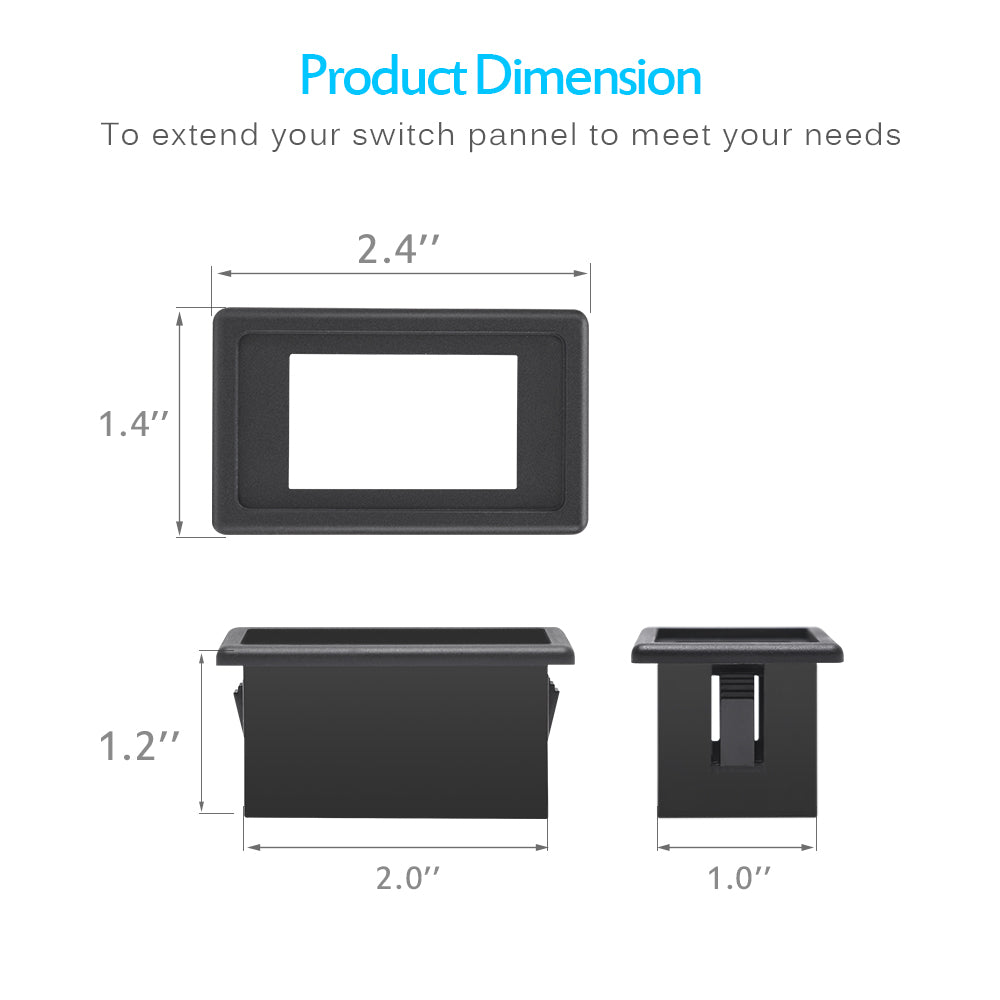 MICTUNING 1pcs Single Waterproof Laser Rocker Switch Panel Holder Hosing Case Box Car Boat