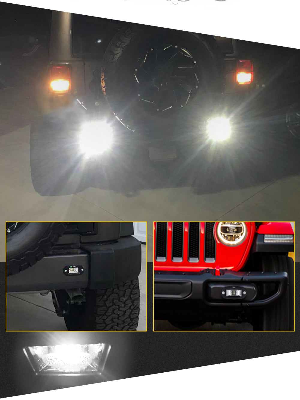 2x 20W Flush Mount LED Pods, Flood  LED Work Light Bar, Offroad Backup Driving Fog Lamp