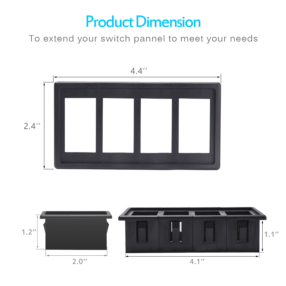 4P Gang Waterproof Laser Rocker Switch Panel Mounting Holder Hosing Case Box Car