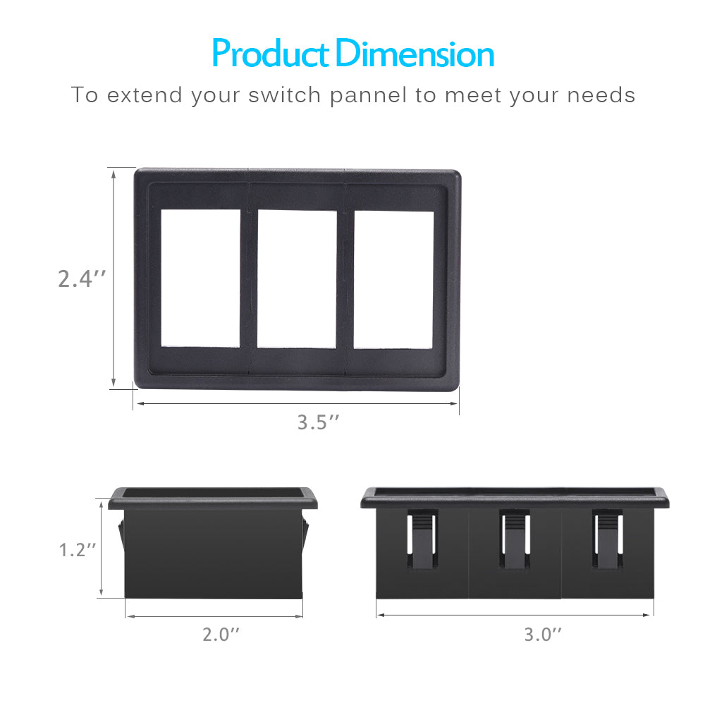 3P Gang Laser Rocker Switch Panel Patrol Mounting Holder Hosing- ARB Carling Car