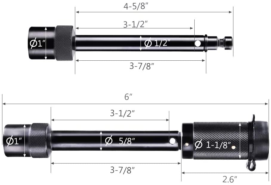 Trailer Hitch Lock Pin Set- 5/8'' & 1/2'' with One Locking System Anti-Rattle for Class I, II, III, IV, V Hitches