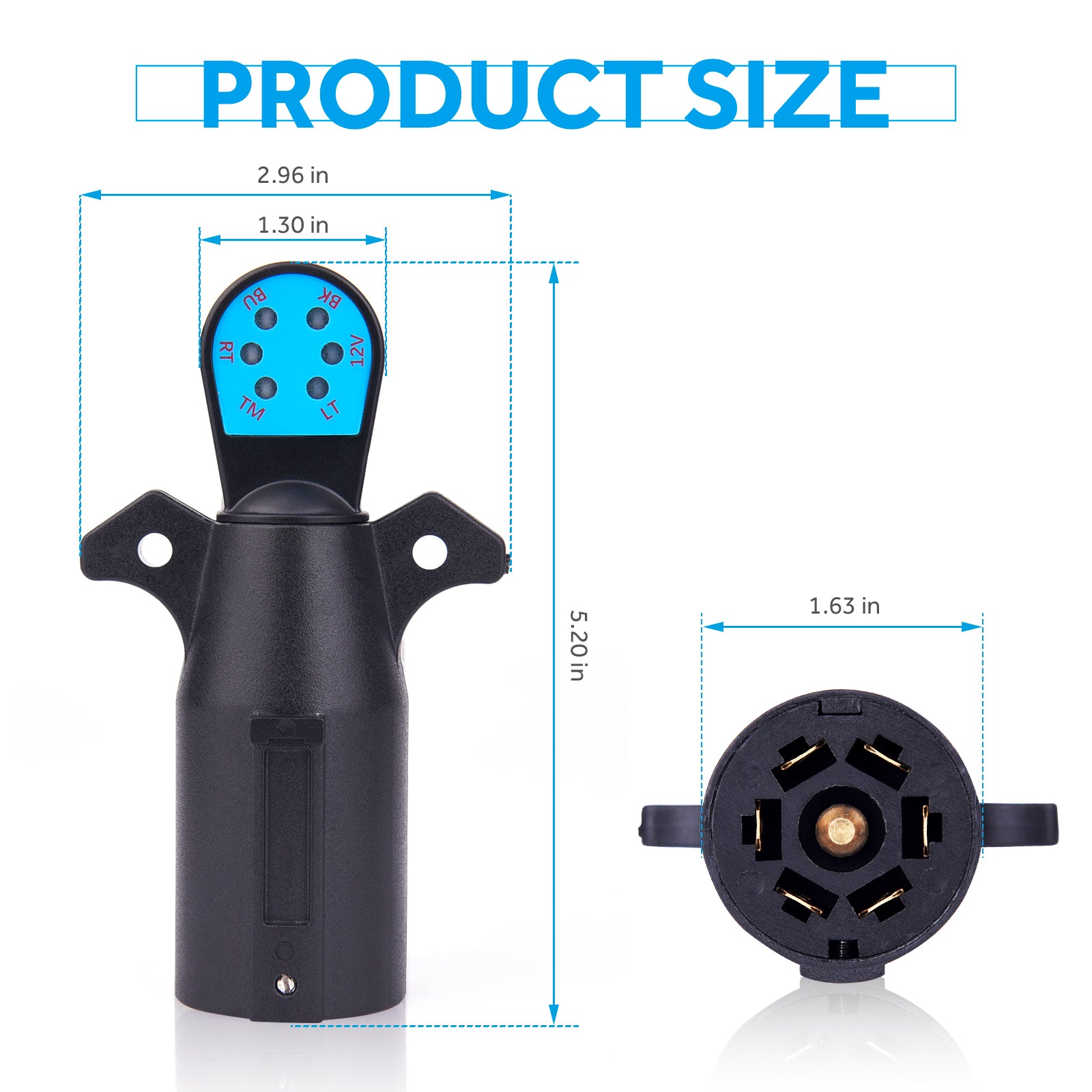 7 Way Blade Trailer Connector Tester with Red LEDs