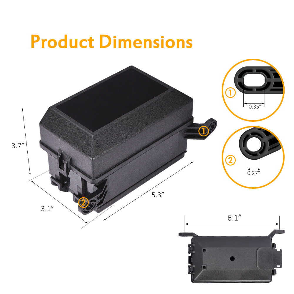 12-Slot Relay Box 6 Relays & 6 ATC/ATO Fuses Holder Block with 41pcs Metallic Pins for Automotive and Marine Engine Bay