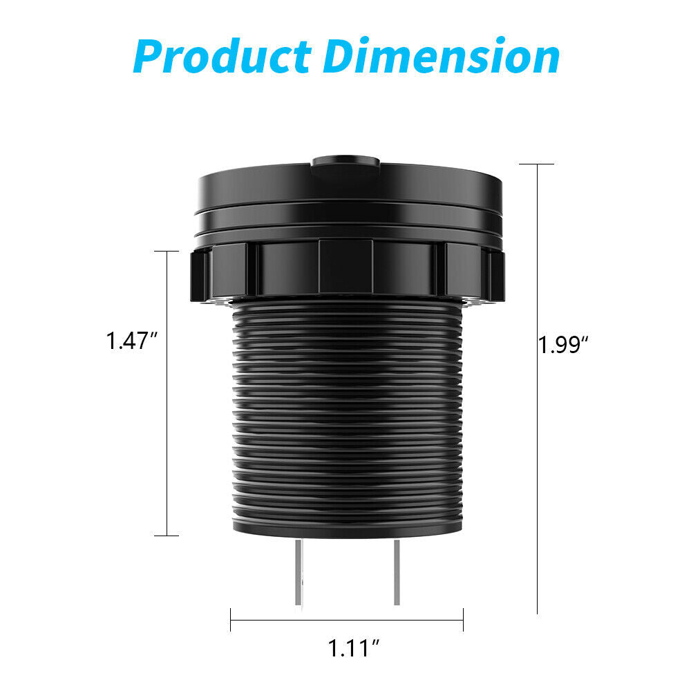 Fast PD Type C USB Car Charger LED Digital Voltmeter Power Adapter Plug