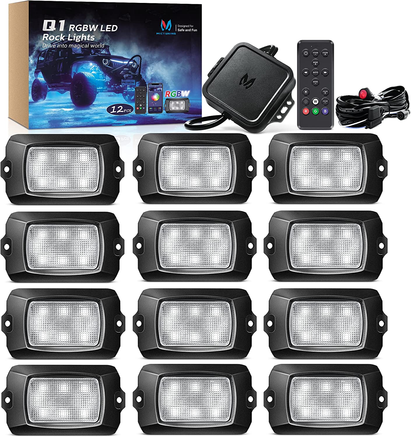 Q1 RGBW LED Rock Lights - 4-16 Pods  Neon LED Light Kit