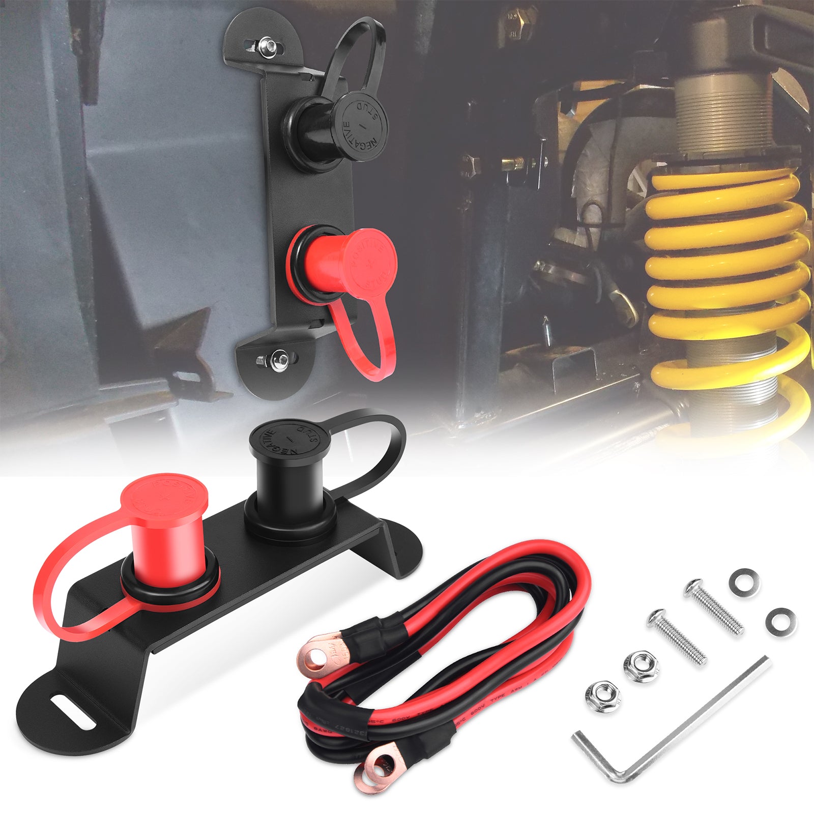 UTV Battery Jump Post Starter Jumpstart Battery Terminals Relocation Kit, Quick & Easy Charging