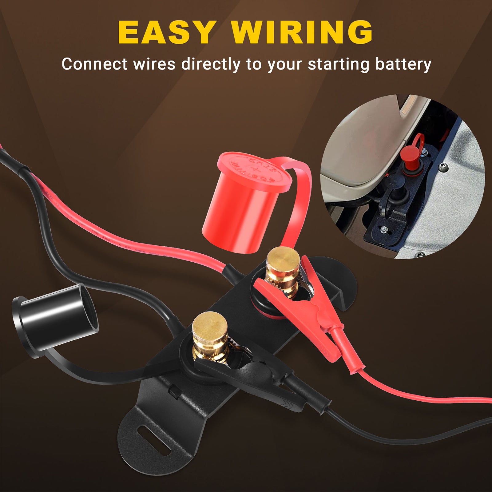 UTV Battery Jump Post Starter Jumpstart Battery Terminals Relocation Kit, Quick & Easy Charging