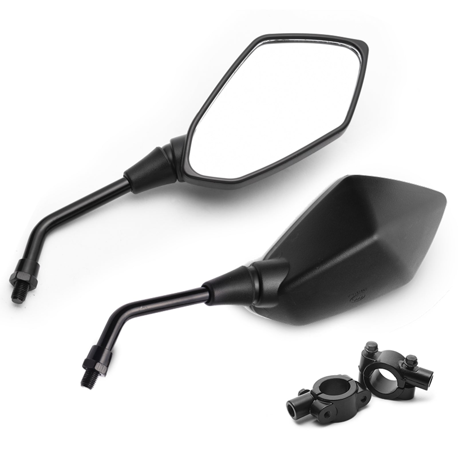 Hawk-eye Motorcycle Rearview Side Mirror with 10mm Bolt 7/8" Handlebar Clamp for Kawasaki Suzuki Honda Victory Chopper more