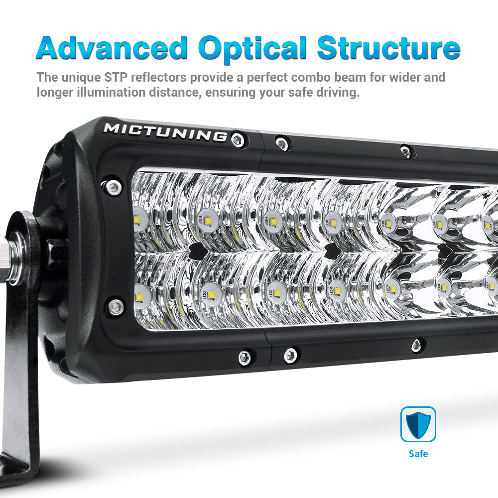 MICTUNING X-Explorer KL1 LED Light Bar - 52 Inch 300W Off Road Driving Light Combo Work Light with Wiring Harness| Side Brackets, Patent Pending